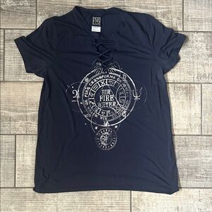 Modern Lux Dark Blue Elemental Graphic Tee M